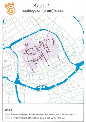 Plattegrond fietsparkeren koningsdag